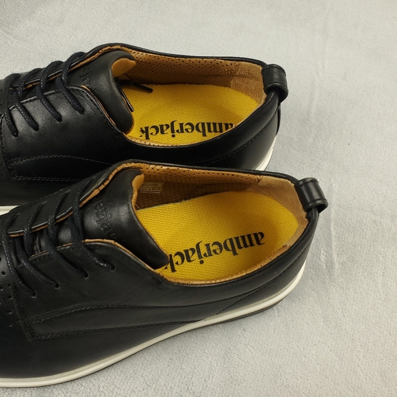 Amberjack The Original Oxford Leather Shoes Mens 7 Onyx Black Casual Dress - Picture 9 of 14